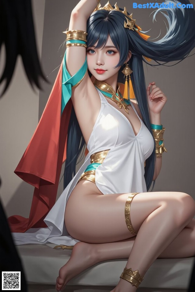 Hentai - Under the Radiance of Celestial Grace Set.2 20250124 Part 2 No.9b7868 A woman in a white dress sitting on a bed.
