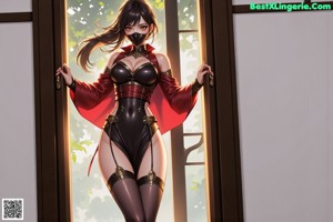 a sexy anime girl with big tits posing for the camera