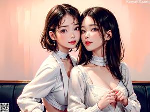 A woman in a red bikini sitting on a bed.